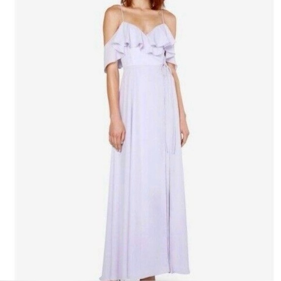 Fame and Partners Dresses & Skirts - NWT Lavender Fame and Partners Long Wrap Dress, Size 6, wedding guest, prom